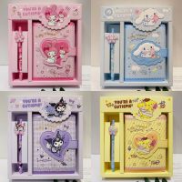 ❏✉ Pretty Sanrio Notebook Gel Pen Gift Box Set Hello Kitty Cinnamoroll Notepad Student Stationery Set School Supplies Girl Gift