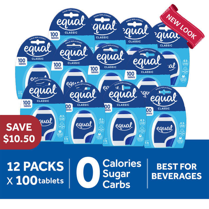 EQUAL Classic 12 packs x 100 Sweetener Tablets, Sugar Replacement