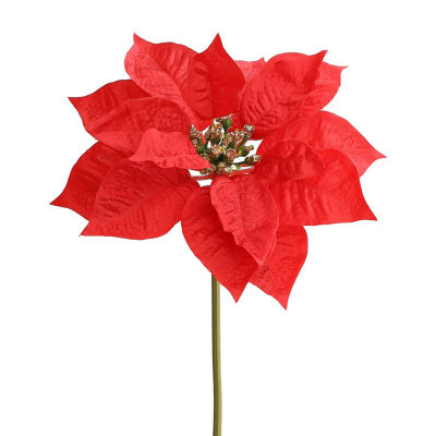 ดอกคริสมาสต์ประดิษฐ์32ซม.,ดอก Poinsettia สำหรับตกแต่งในร่มกลางแจ้งต้นคริสต์มาสความคิดสร้างสรรค์