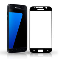 ฟิล์มกระจก นิรภัย เต็มจอ กาวเต็มแผ่น  ซัมซุง เอส7 Tempered Glass Screen Protector For Samsung Galaxy S7 (5.1") Black / White