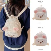 Summer childrens cute backpack bag girl 2023 new plush plush bag girls small school bag furry backpack 【QYUE】