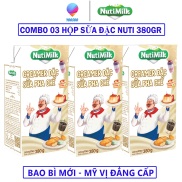 Combo 03 Hộp Creamer Đặc Sữa Pha Chế Có Đường NutiMilkHộp 380g