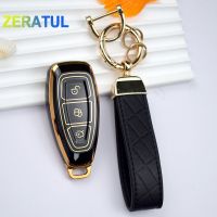 dvfggv Shell Protector Fob Keychain For Ford Fiesta Focus 3 4 Mondeo Ecosport Kuga Focus ST TPU Car Smart Key Case Cover Accessories