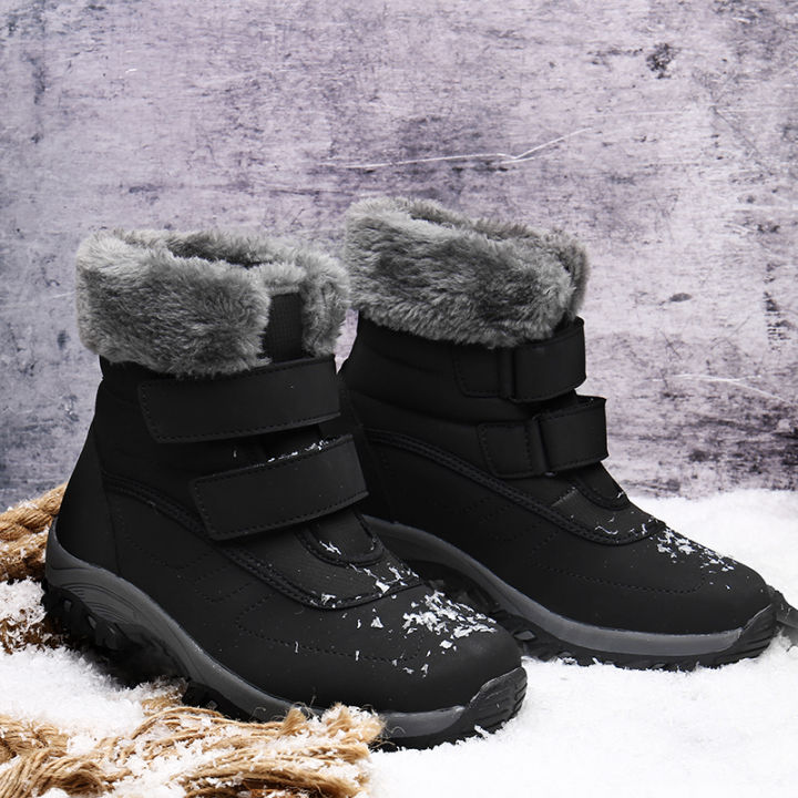 wcan-รองเท้าหิมะผู้หญิงสูงด้านบนรองเท้าผ้าฝ้ายบวกรองเท้าขนแกะ35-42รองเท้าฤดูหนาวสำหรับผู้หญิง