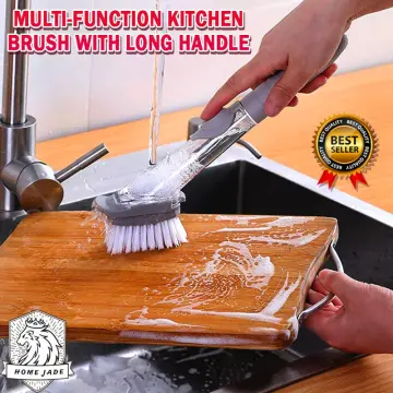 New Multifunctional Dish Brush Household Kitchen Oily Sponge Long Handle  Cleanin