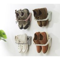 【CC】 Wall Hanging Plastic Shoes Rack Folding Shoe Shelf Holder Organizer with Design