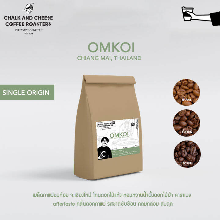 เมล็ดกาแฟคั่วอมก๋อย จ.เชียงใหม่ อาราบิก้า100 SINGLE ORIGIN Chalk And