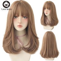 【jw】✻✉  7JHH WIGS Wavy Synthetic Wigs With Bang Fashion Ombre Chocolate Wear Crochet Bob  Hair