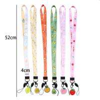 New Product 1 Pc Fashion Lovely Cartoon Cell Phone Lanyard Wide Flat Weave Fruit Lanyard Kawaii Mini USB Badge Holder