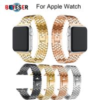 Skala ryby zegarek ze stali pasek do zegarka apple Series 7 6 5 4 3 2 1 SE pasek 38mm 42mm 40mm 44mm 41mm 45mm bransoletka na rękę