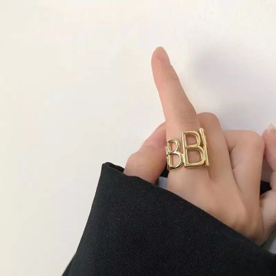 Silver Letter Rings Metal Party Ring - Gold Silver Color Personality B Ring Women - Aliexpress