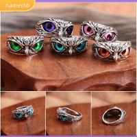 NAMEINB ปีศาจ ของขวัญ Retro Animal Style Statement Ring Open Adjustable Owl Eye Vintage Ring