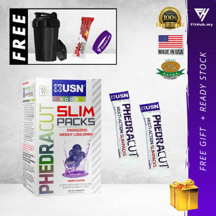 USN Fat Burner Phedra Cut Slimpacks 20 sachet Halal Fat Burner Weight