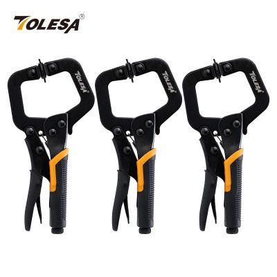 【LZ】∈✖  TOLESA 3PCs 6  Face Clamps Pocket Hole Clamps for Woodworking 3PCs Welding Clamps Metal Vise Grip Clamps Locking C Clamps