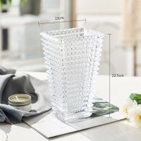 Nordic Luxury Crystal Vase Flower Arrangement Container Desktop Decoration Rectangular Flower Arrangement Vases