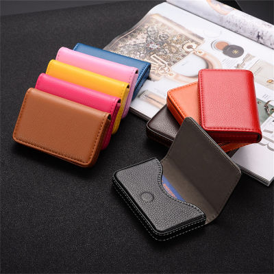 Slim Pocket With Magnetic Buckle Large Capacity Card Package Credit Card Case Name Card Holder PU Leather