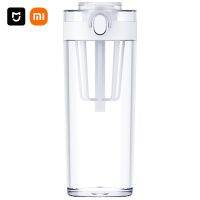 ถ้วยน้ำ Xiaomi Mijia 600มล. ถ้วยชายและหญิงพกพาได้กระบอกน้ำความจุสูงทรงสปอร์ตสีขาวเรียบง่ายน้ำดื่มใสขาว