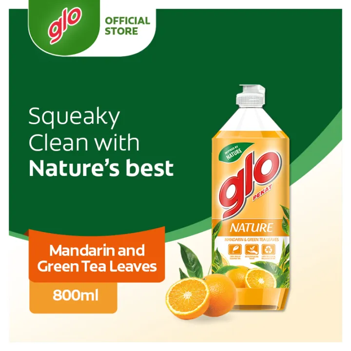 Glo Nature Mandarin & Green Tea Leaves Dishwashing Liquid 800ml Lazada