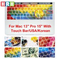 HRH Decal Design Korean Silicone Keyboard Cover Skin For Macbook Pro 13" 15 A1706 A1707  A2159 With Touch Bar US Layout Basic Keyboards