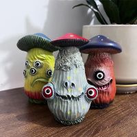 New Halloween Creative Skull Mushroom Sculpture Monster Resin Crafts Home Garden Decorations Office Desktop Decorations