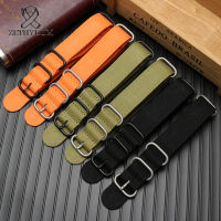 Thickened NATO canvas strap 20 22 24 26mm Elastic Nylon Belt General nds High Quality Canvas Nylon Seatbelt Watch with bronze