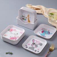 【CC】☍  1pcs Plastic Tray Korean Cartoon Multifunction Snack Plate Spit Dish Small Disk Accessories Supplies