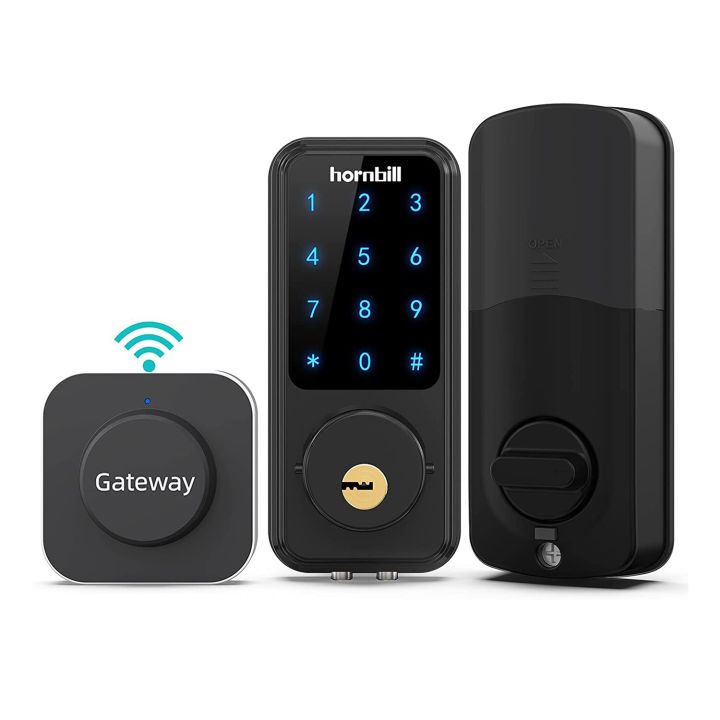 hornbill-wifi-ดิจิตอลอิเล็กทรอนิกส์ประตูล็อคอัจฉริยะ-keyless-ล็อกทางเข้า-deadbolt-กับ-g2ฮับ-gateway-ความปลอดภัยในบ้านควบคุมระยะไกล
