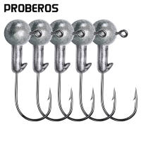 เบ็ดตกปลา PROBEROS หัวจิ๊ก1G 2G 3.5G 5G 6G 7G 9G ตะขอเกี่ยวสำหรับเหยื่อแบบนุ่มตะขอเกี่ยวให้ความอบอุ่นเบ็ดตกปลาทำจากเหล็กคาร์บอนสูง JIG002จำนวน10ชิ้น