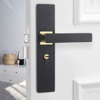 Household Aluminum Alloy Door Lock Continental Bedroom Minimalist Interior Door Handle Locks Cylinder Security Mute WF1016