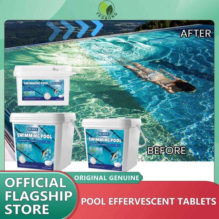 Yegbong Swimming Pool Chlorine Tablets Effervescent Pills Floating Pool