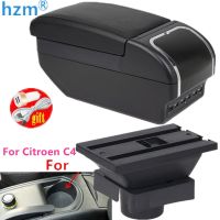 Armrest Box For Citroen C4 Hatchback 2004-2010 Rotatable PU Leather Central Store Content box with Cup holder ashtray USB Interf Pipe Fittings Accesso