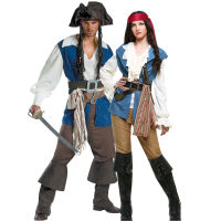 Pirates Of The Caribbean ผู้ใหญ่ฮาโลวีนคอสเพลย์เครื่องแต่งกายผู้ชายผู้หญิงเกมเสื้อผ้า Carnival Party Masquerade Stage Performance