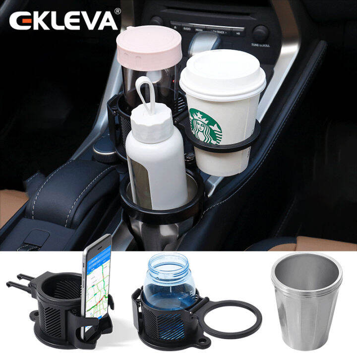 EKLEVA 3 in 1 Multifunctional Car Cup Holder car big bottle holder and