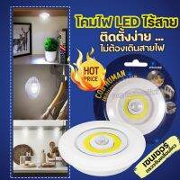 ไฟกลางคืน ไฟเซ็นเซอร์ หลอดไฟLED ไฟติดผนังไร้สาย โคมไฟหัวเตียง Night Light Automatic Sensor ไฟติดห้องนอน ไฟอัตโนมัติ ใช้ถ่าน3AAA