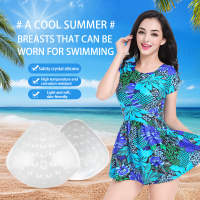 ONEFENG Triangle Transparent Pearl Particles Design Silicone Breast Soft Postoperative Hot Spring Boob