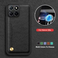 เคสสำหรับ Honor X8a HonorX8a 4G เคสโทรศัพท์ฝาหลังเคสกันกระแทกมือถือหรูหราแฟชั่นหนังแบบเรียบง่ายสีทึบไม่มีกรอบ TPU แบบนุ่มกันตก