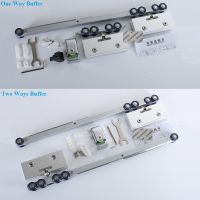 Solid Aluminum Top Hung Sliding Frameless Glass Door Roller Wheel Soft Buffer Damper One Two Way Entry Bathroom Shower Enclosure