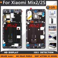 สำหรับ XIAOMI Mi Mix 2 Mi Mix 2วินาทีประกอบหน้าจอแอลซีดีต้นฉบับกับกรณีด้านหน้าสีดำสีขาวด้วยเครื่องมือซ่อมแซมและฟิล์มนิรภัย