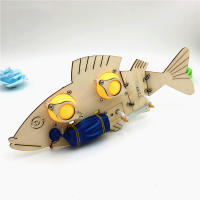 STEM Toys for Children Educational Science Experiment Technology Set DIY Electric Mechanical Fish Model Puzzle Painted Kids Toy