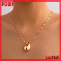 PDBH Fashion Store เครื่องประดับสร้อยคอทรงหยดน้ำตาชุบสีทองแนววินเทจสำหรับแฟชั่นสำหรับผู้หญิงสร้อยคอทรงโดมหนาแวววาวของขวัญเครื่องประดับขายส่ง