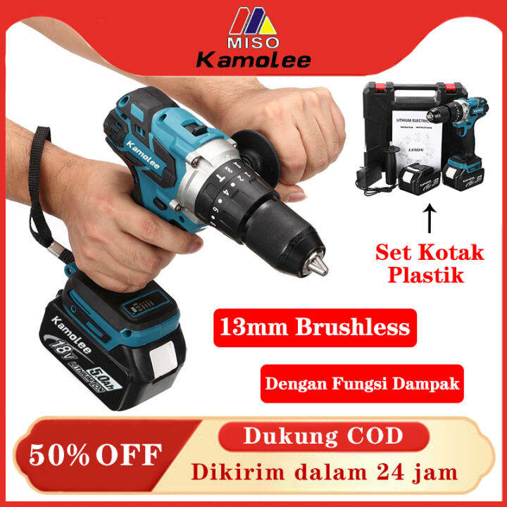 Resmi Kamolee Mm Mah Brushless Chuck V N M Cordless Electric Impact Bor Obeng