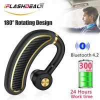 โปรโมชั่น Flash Sale : iFlashDeal Wireless Earbuds Business Bluetooth 4.2 Headphone Stereo Earphones Sweatproof Bass Earpiece Headsets Wireless Earhook Driving handsfree Mono Headset with Mic for Sports, Office, Driver