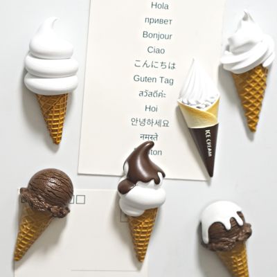 【lz】❈❆☬  Simulação magnética Ice Cream Fridge Magnet Decoração Adesivos Sobremesa Casa e Cozinha Presente Criativo