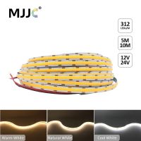 ▩♞ 5M 10M FCOB LED Light Strip 12V 24V 8mm High Density 312 Chips Tape Ribbon Lamp Dimmable 3000K 4000K 6000K Flexible FOB Stripe