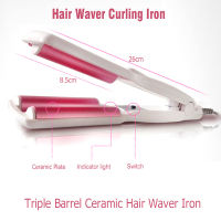 Triple Barrel Curling Iron Perm Splint Professional Hair Curler Iron เซรามิคผม Curl Wand Waver Crimping Iron เครื่องมือจัดแต่งทรงผมTH