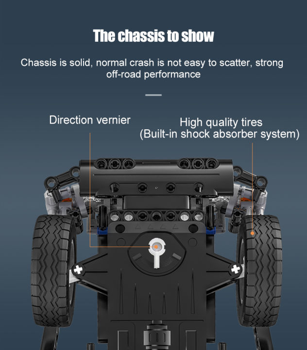 รถแข่ง4wd-ของเล่นบล็อกตัวต่อแอปรีโมทคอนโทรล575ชิ้นสำหรับเด็กนักรบฮัมเมอร์-h2ของเล่น