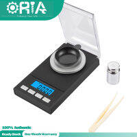 ORIA Digital Scale 50g/ 0.001g, Mini Scale Pocket Jewelry Scale with Calibration Tweezers &amp; Weighing Pan 6 Units scale for Kitchen/Lab/Diamond/Medicine etc