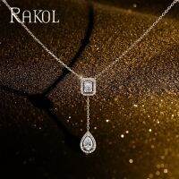 【Transparent thinking】 RAKOL แฟชั่นที่เรียบง่าย Cubic Z Irconia เครื่องประดับจี้ผู้หญิงสร้อยคอสาว39; S พรรคชุดอุปกรณ์เสริมของขวัญวันครบรอบ NL20689