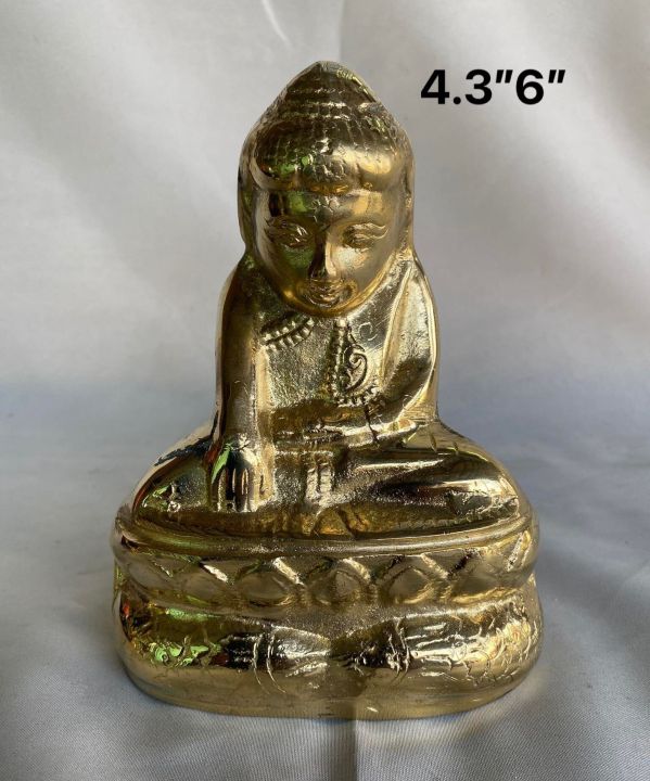 พระพุทธรูปมอญ-พม่า-พระอุปคุต-บัวเข็ม-ตัวองค์ทำจากทองเหลือง