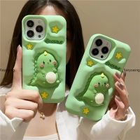 เคสโทรศัพท์ซิลิโคนนิ่มสำหรับ iPhone 14 Pro Max 11 12 13 15 Pro Max 15 Plus ฝาหลังเคสกันกระแทกมือถือไดโนเสาร์น่ารัก